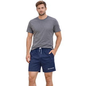 Pink + Dolphin Dark Blue Casual Shorts with Pockets